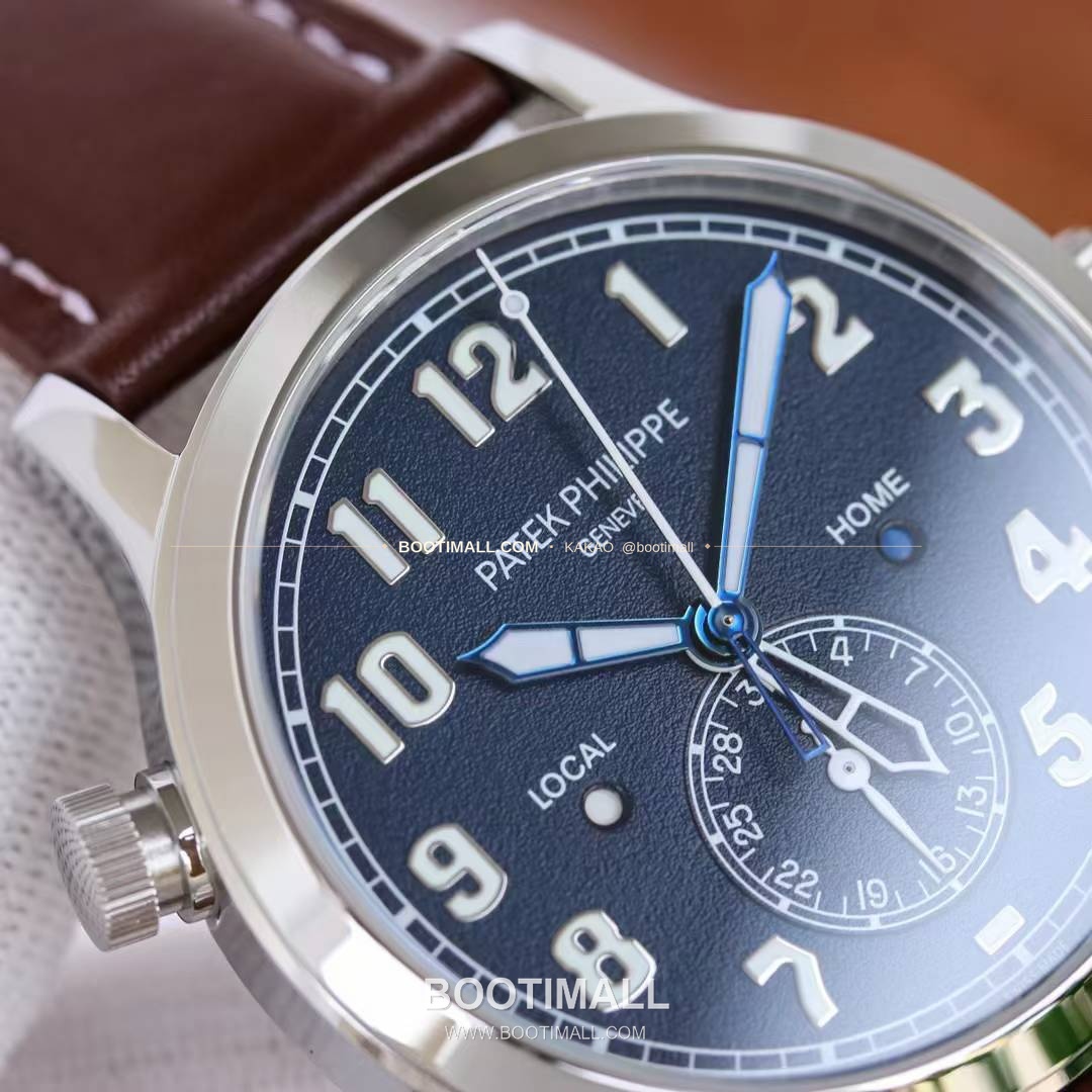 파텍필립 칼라트라바 파일럿 트래블타임 듀얼타임 블루다이얼 오토매틱 Patek Philippe Calatrava Pilot Travel Time Dual Time Blue Dial Automatic Ref.5524 42mm 5
