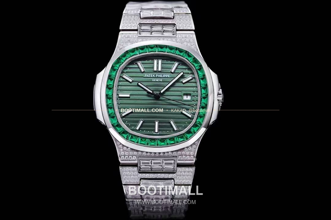 파텍필립 노틸러스 5711 풀다이아 파베 다이얼 오토매틱 Patek Philippe Nautilus 5711 Full Diamond Pave Dial Automatic 40mm 1