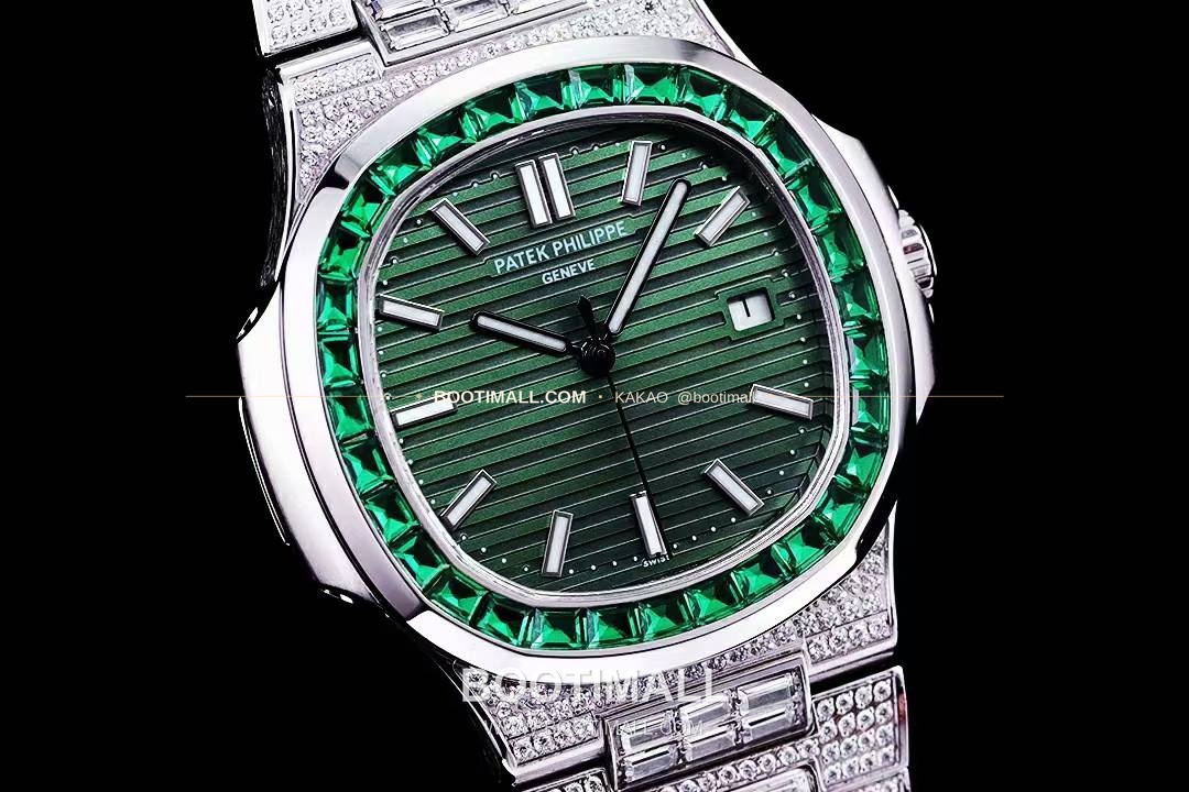 파텍필립 노틸러스 5711 풀다이아 파베 다이얼 오토매틱 Patek Philippe Nautilus 5711 Full Diamond Pave Dial Automatic 40mm 4