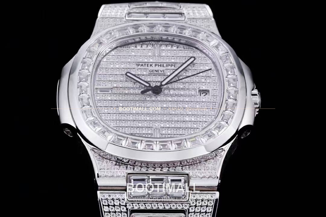 파텍필립 노틸러스 5711 풀다이아 파베 다이얼 오토매틱 Patek Philippe Nautilus 5711 Full Diamond Pave Dial Automatic 40mm 2