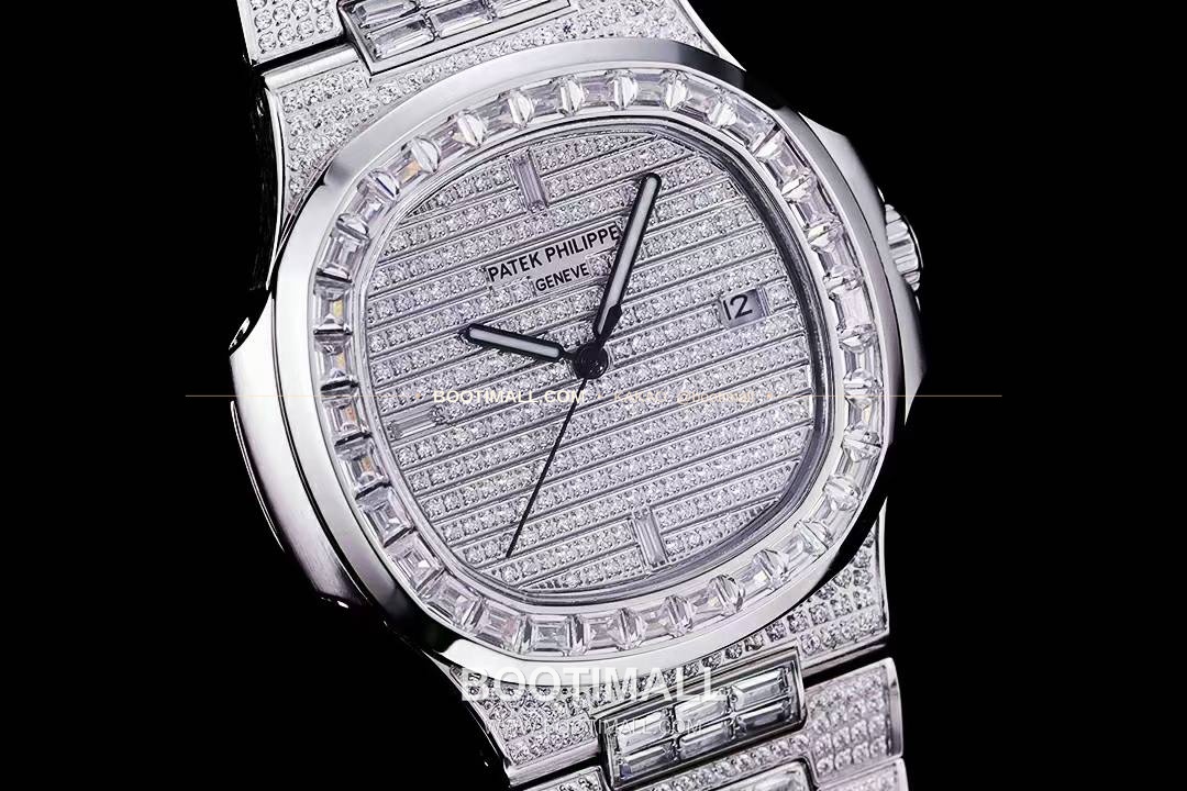 파텍필립 노틸러스 5711 풀다이아 파베 다이얼 오토매틱 Patek Philippe Nautilus 5711 Full Diamond Pave Dial Automatic 40mm 4
