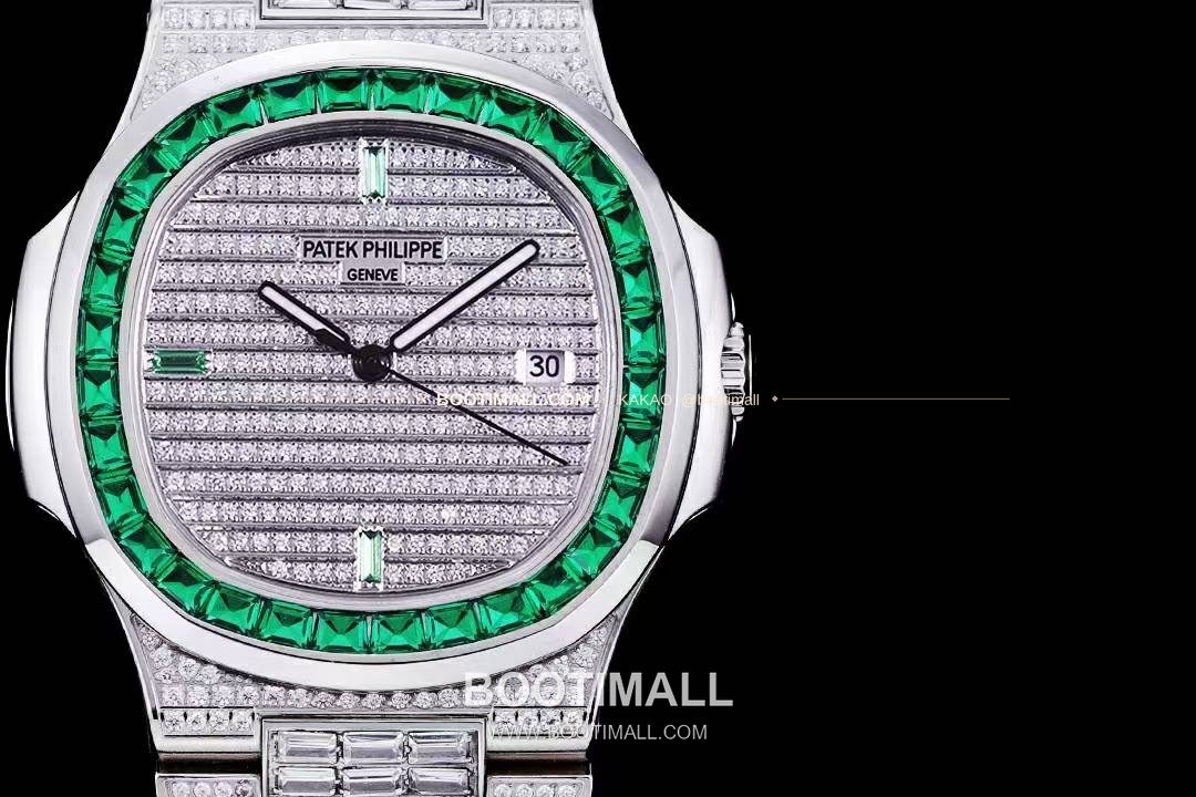 파텍필립 노틸러스 5711 풀다이아 파베 다이얼 오토매틱 Patek Philippe Nautilus 5711 Full Diamond Pave Dial Automatic 40mm 3