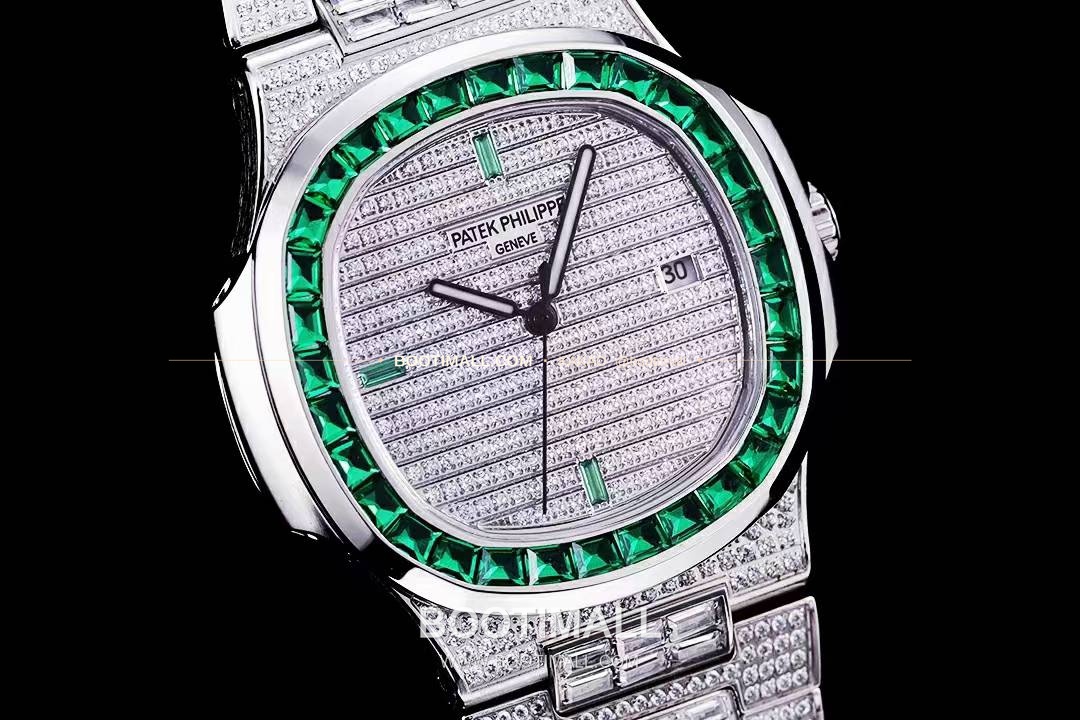 파텍필립 노틸러스 5711 풀다이아 파베 다이얼 오토매틱 Patek Philippe Nautilus 5711 Full Diamond Pave Dial Automatic 40mm 4