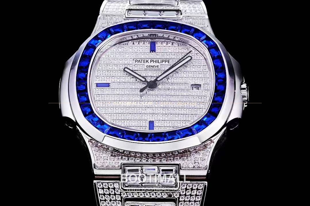 파텍필립 노틸러스 5711 풀다이아 파베 다이얼 오토매틱 Patek Philippe Nautilus 5711 Full Diamond Pave Dial Automatic 40mm 2