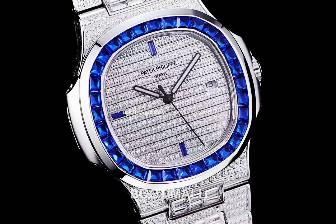 파텍필립 노틸러스 5711 풀다이아 파베 다이얼 오토매틱 Patek Philippe Nautilus 5711 Full Diamond Pave Dial Automatic 40mm 4