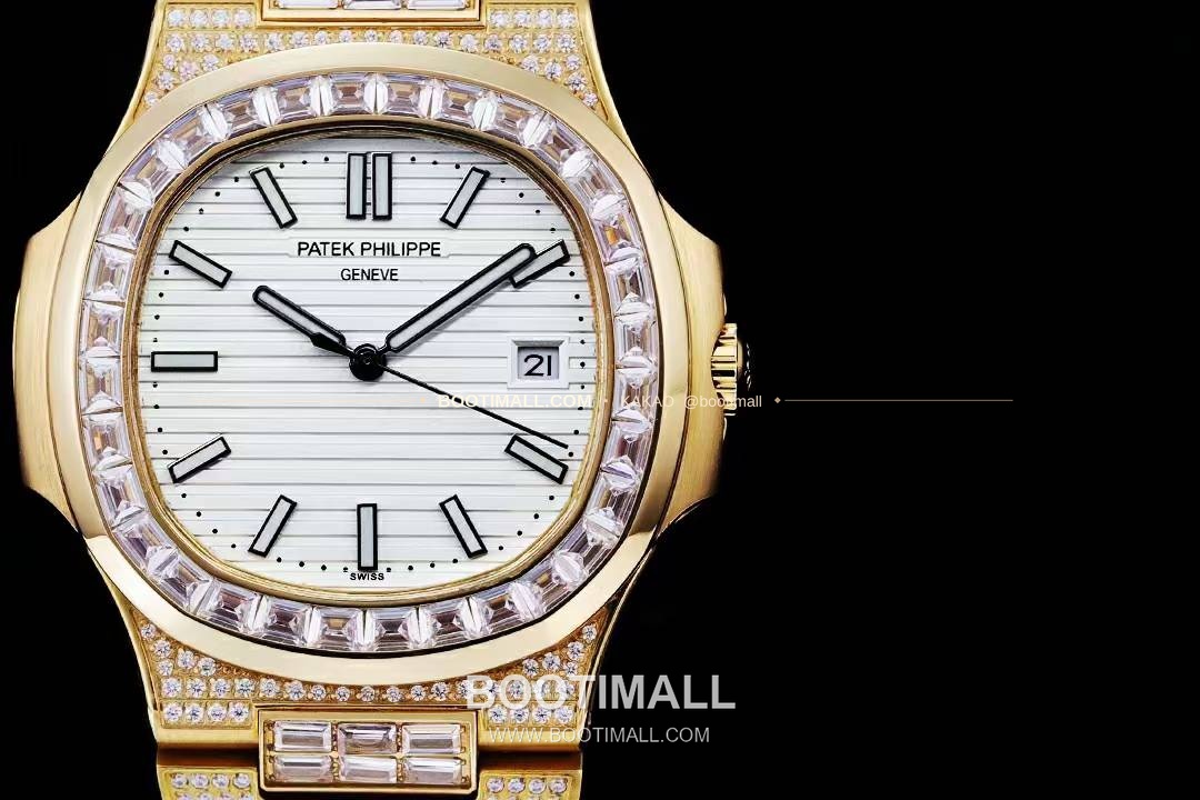파텍필립 노틸러스 5711 풀다이아 파베 다이얼 오토매틱 Patek Philippe Nautilus 5711 Full Diamond Pave Dial Automatic 40mm 3