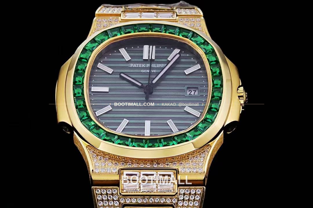 파텍필립 노틸러스 5711 풀다이아 파베 다이얼 오토매틱 Patek Philippe Nautilus 5711 Full Diamond Pave Dial Automatic 40mm 2