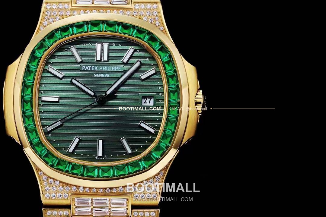 파텍필립 노틸러스 5711 풀다이아 파베 다이얼 오토매틱 Patek Philippe Nautilus 5711 Full Diamond Pave Dial Automatic 40mm 3