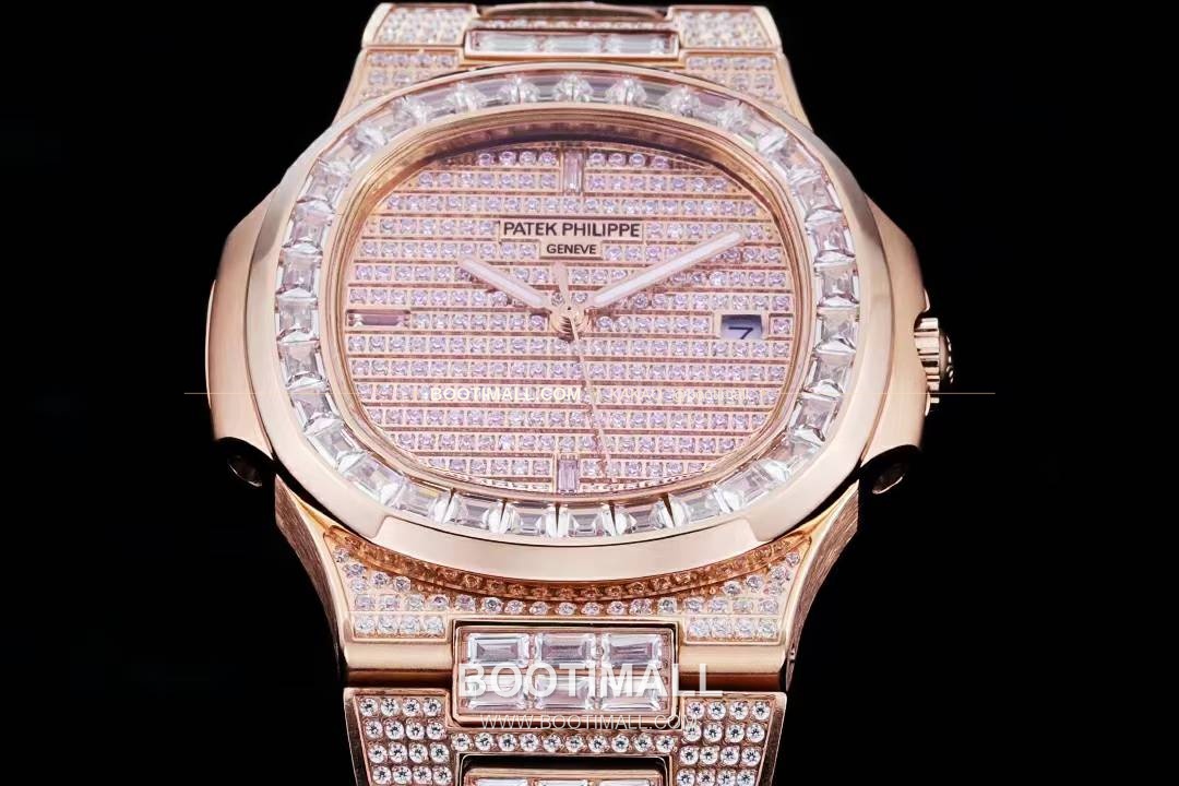 파텍필립 노틸러스 5711 풀다이아 파베 다이얼 오토매틱 Patek Philippe Nautilus 5711 Full Diamond Pave Dial Automatic 40mm 2