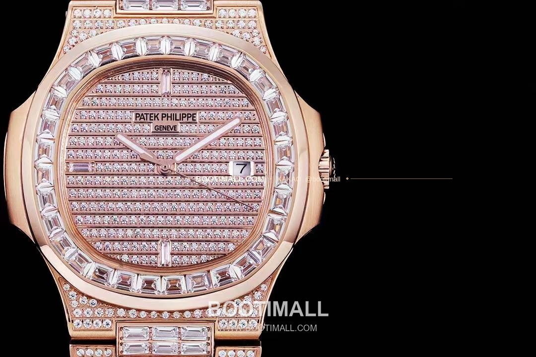 파텍필립 노틸러스 5711 풀다이아 파베 다이얼 오토매틱 Patek Philippe Nautilus 5711 Full Diamond Pave Dial Automatic 40mm 3