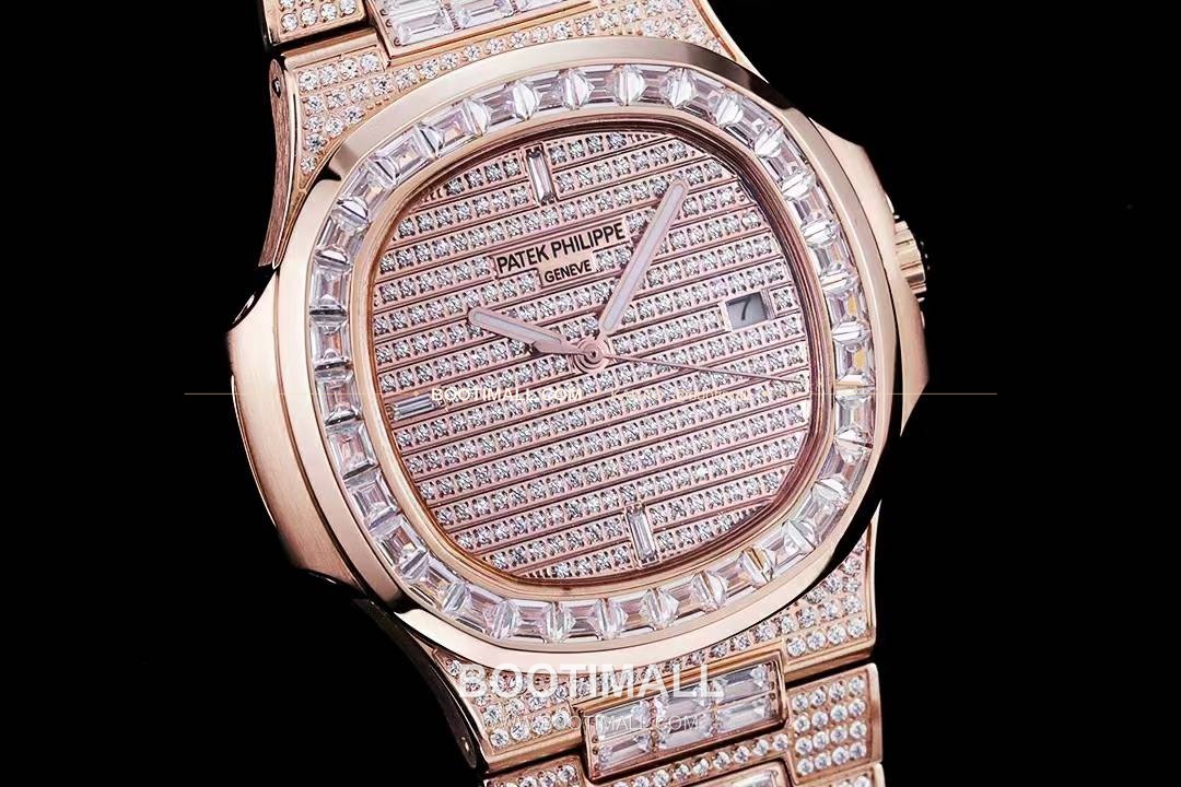 파텍필립 노틸러스 5711 풀다이아 파베 다이얼 오토매틱 Patek Philippe Nautilus 5711 Full Diamond Pave Dial Automatic 40mm 4