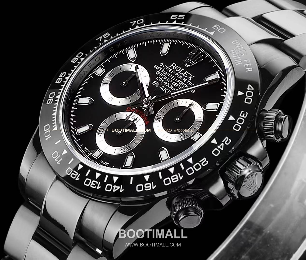 롤렉스 데이토나 올블랙 스틸 크로노그래프 오토매틱 Rolex Daytona Black Steel Chronograph Automatic 40mm 5