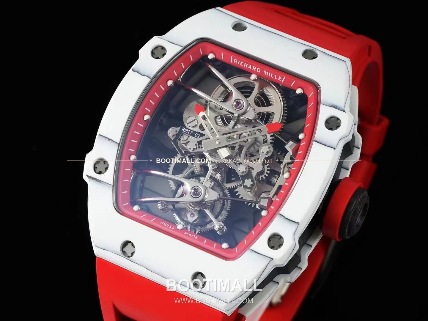 리차드밀 RM27-02 나달 플로팅 투르비용 카본 쿼츠 파이버 스켈레톤 오토매틱 Richard Mille RM27-02 Nadal Floating Tourbillon Carbon Quartz TPT Skeleton Automatic 3