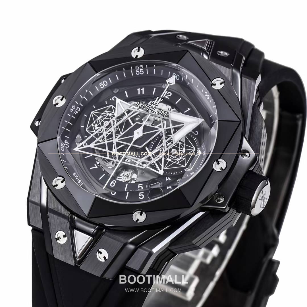 위블로 빅뱅 상블루 II 세라믹 스켈레톤 플라이백 크로노그래프 오토매틱 Hublot Big Bang Sang Bleu II Ceramic Skeleton Flyback Chronograph Automatic 45mm 4