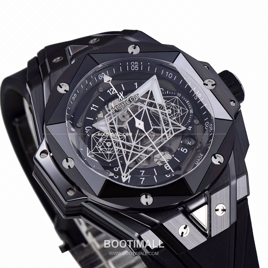 위블로 빅뱅 상블루 II 세라믹 스켈레톤 플라이백 크로노그래프 오토매틱 Hublot Big Bang Sang Bleu II Ceramic Skeleton Flyback Chronograph Automatic 45mm 5