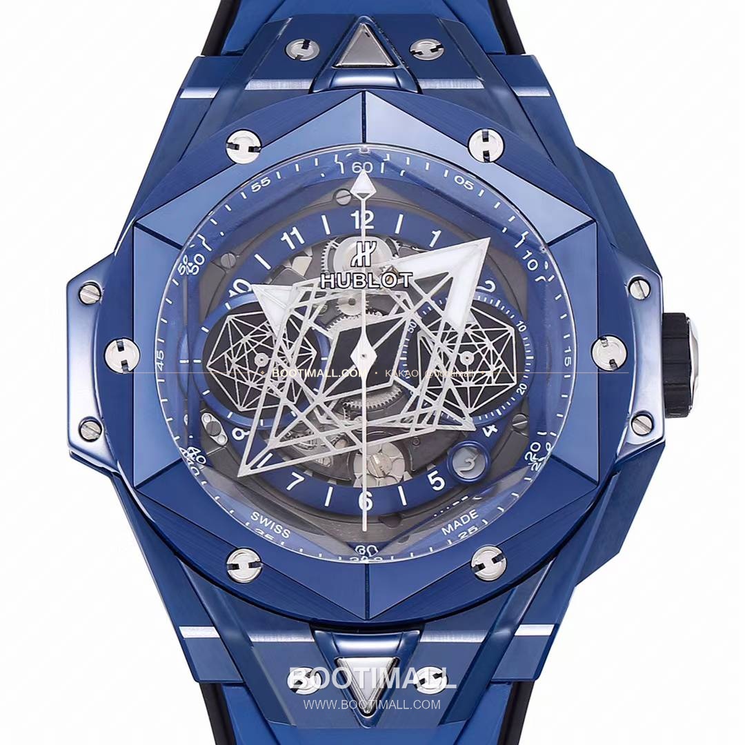 위블로 빅뱅 상블루 II 세라믹 스켈레톤 플라이백 크로노그래프 오토매틱 Hublot Big Bang Sang Bleu II Ceramic Skeleton Flyback Chronograph Automatic 45mm 2