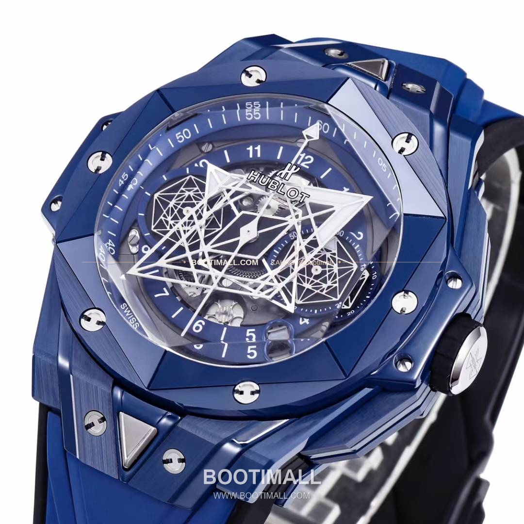 위블로 빅뱅 상블루 II 세라믹 스켈레톤 플라이백 크로노그래프 오토매틱 Hublot Big Bang Sang Bleu II Ceramic Skeleton Flyback Chronograph Automatic 45mm 4