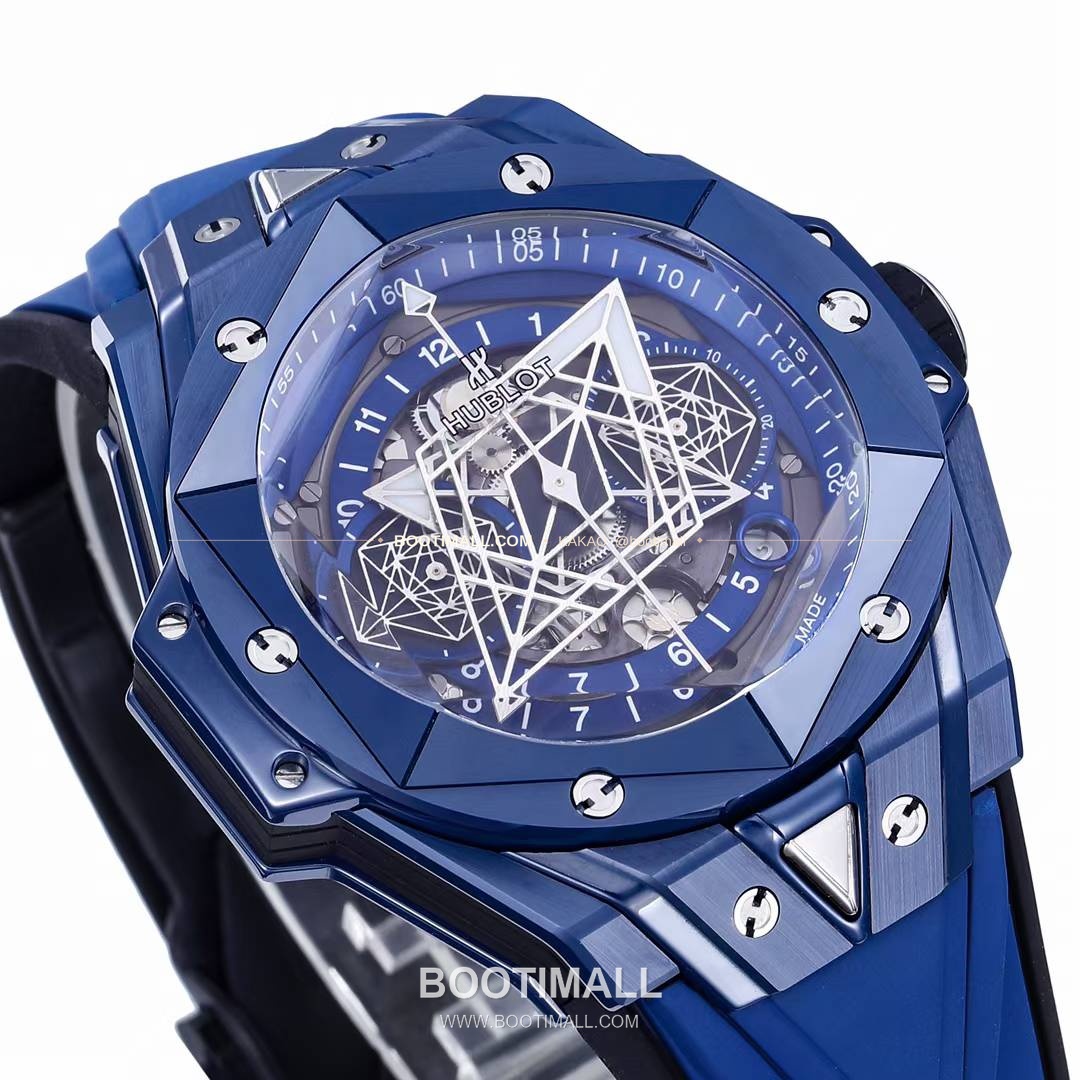 위블로 빅뱅 상블루 II 세라믹 스켈레톤 플라이백 크로노그래프 오토매틱 Hublot Big Bang Sang Bleu II Ceramic Skeleton Flyback Chronograph Automatic 45mm 5