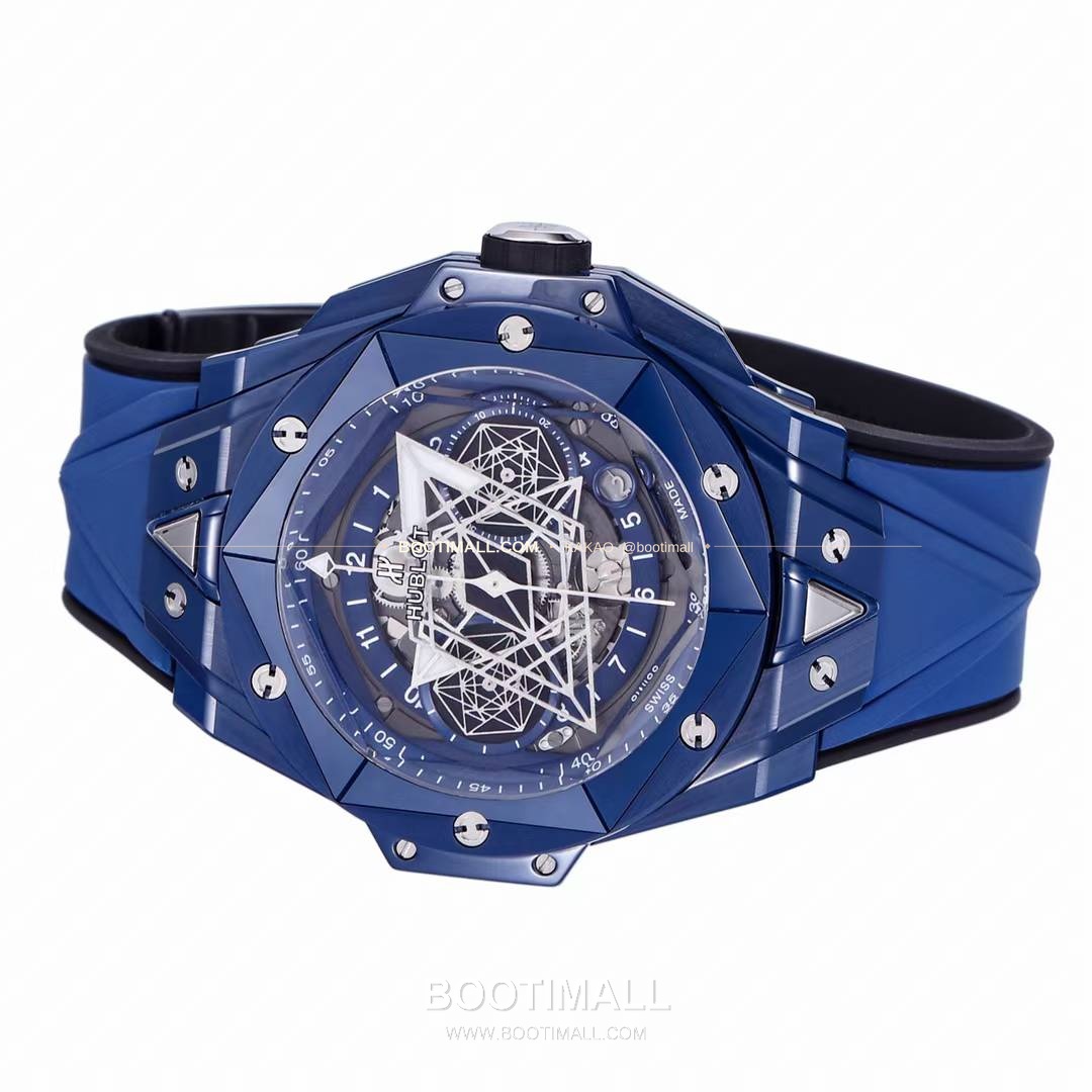 위블로 빅뱅 상블루 II 세라믹 스켈레톤 플라이백 크로노그래프 오토매틱 Hublot Big Bang Sang Bleu II Ceramic Skeleton Flyback Chronograph Automatic 45mm 6