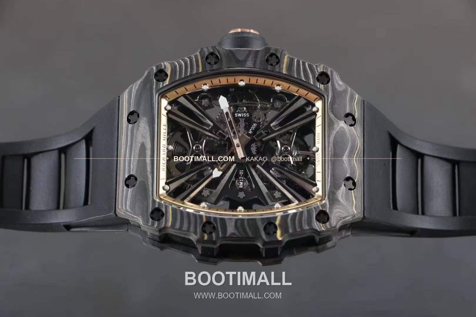 리차드밀 RM12-01 골드 카본 TPT 플로팅 투르비용 스켈레톤 수동 Richard Mille RM12-01 Gold Carbon TPT Floating Tourbillon Skeleton Manual 2