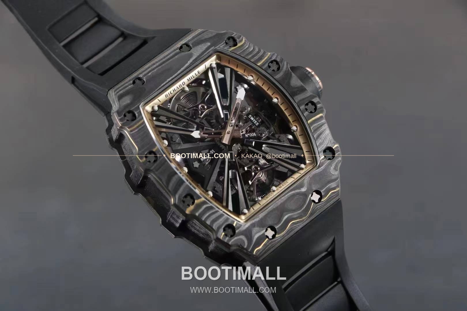 리차드밀 RM12-01 골드 카본 TPT 플로팅 투르비용 스켈레톤 수동 Richard Mille RM12-01 Gold Carbon TPT Floating Tourbillon Skeleton Manual 5