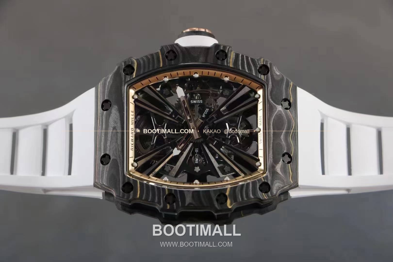 리차드밀 RM12-01 골드 카본 TPT 플로팅 투르비용 스켈레톤 수동 Richard Mille RM12-01 Gold Carbon TPT Floating Tourbillon Skeleton Manual 1