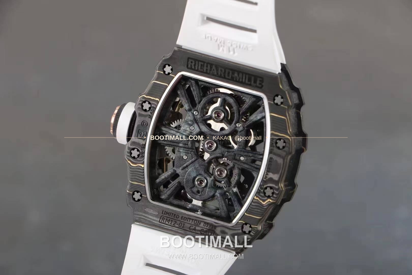 리차드밀 RM12-01 골드 카본 TPT 플로팅 투르비용 스켈레톤 수동 Richard Mille RM12-01 Gold Carbon TPT Floating Tourbillon Skeleton Manual 7