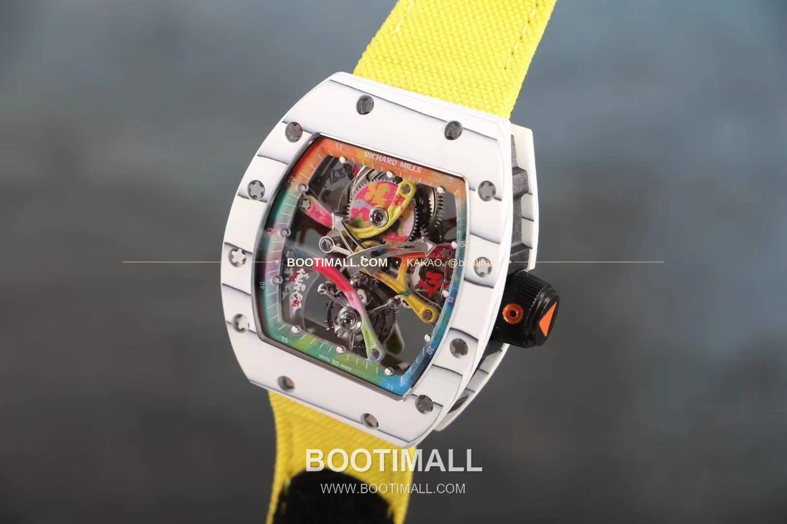 리차드밀 RM12-01 골드 카본 TPT 플로팅 투르비용 스켈레톤 수동 Richard Mille RM12-01 Gold Carbon TPT Floating Tourbillon Skeleton Manual 1