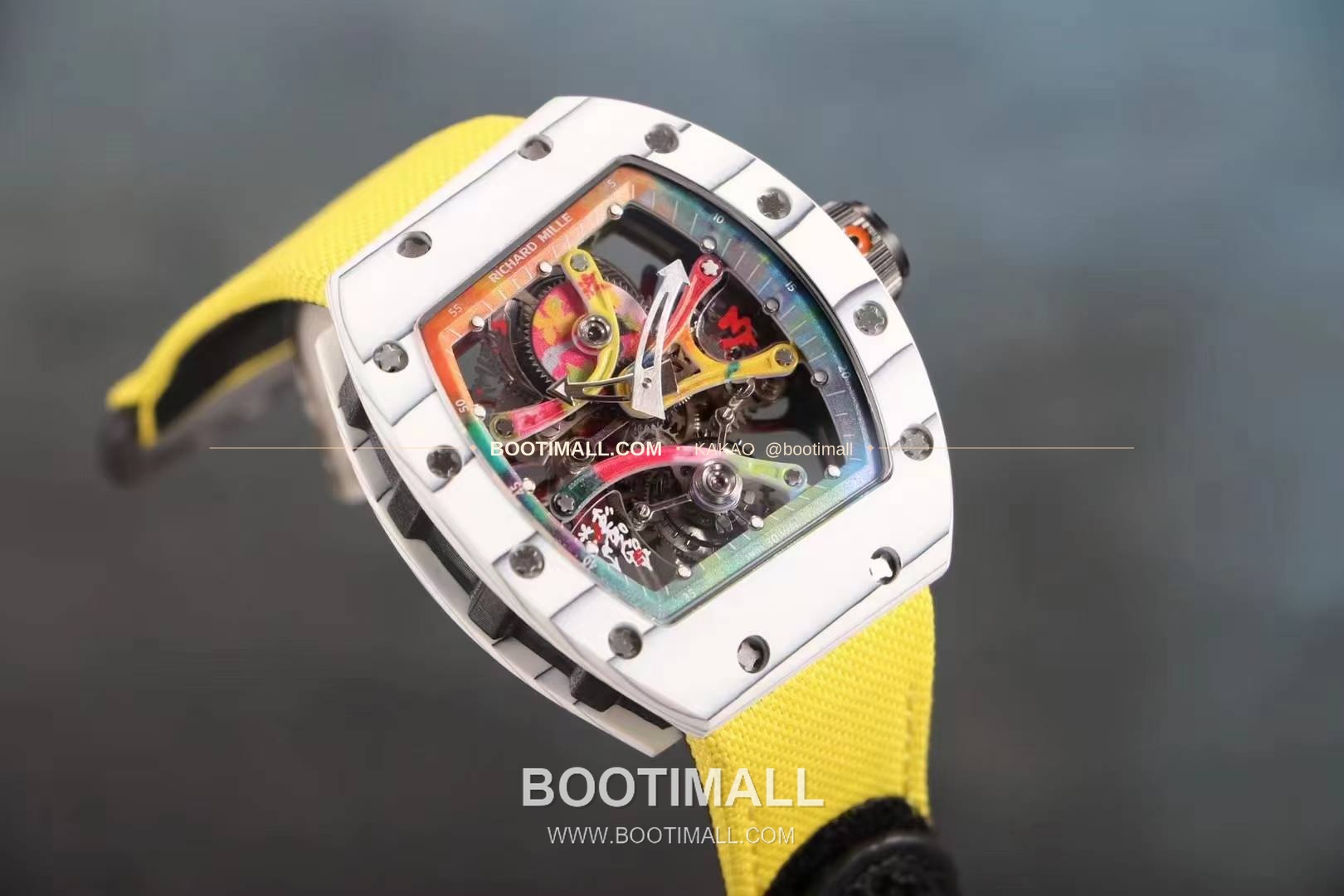 리차드밀 RM12-01 골드 카본 TPT 플로팅 투르비용 스켈레톤 수동 Richard Mille RM12-01 Gold Carbon TPT Floating Tourbillon Skeleton Manual 2