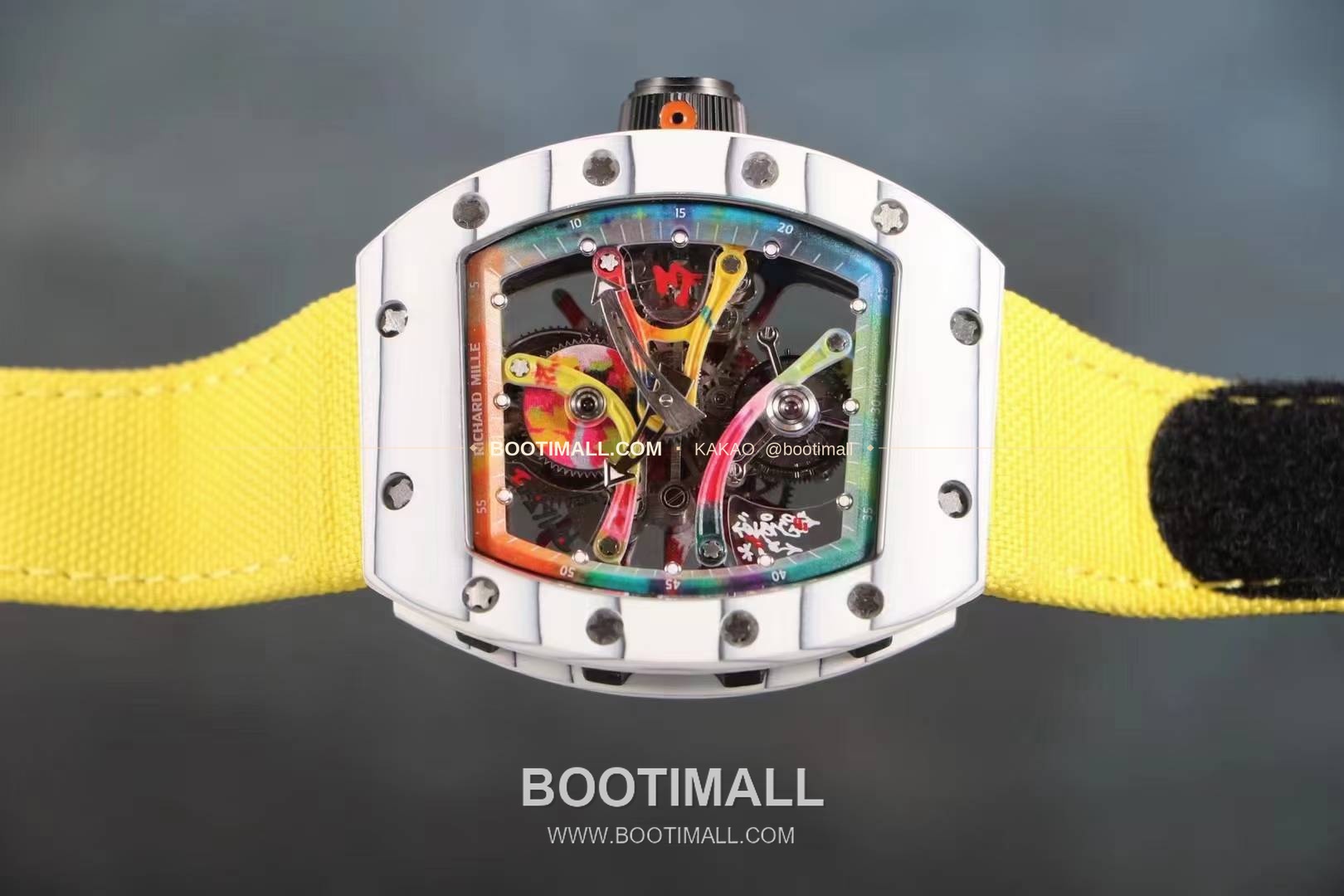 리차드밀 RM12-01 골드 카본 TPT 플로팅 투르비용 스켈레톤 수동 Richard Mille RM12-01 Gold Carbon TPT Floating Tourbillon Skeleton Manual 4