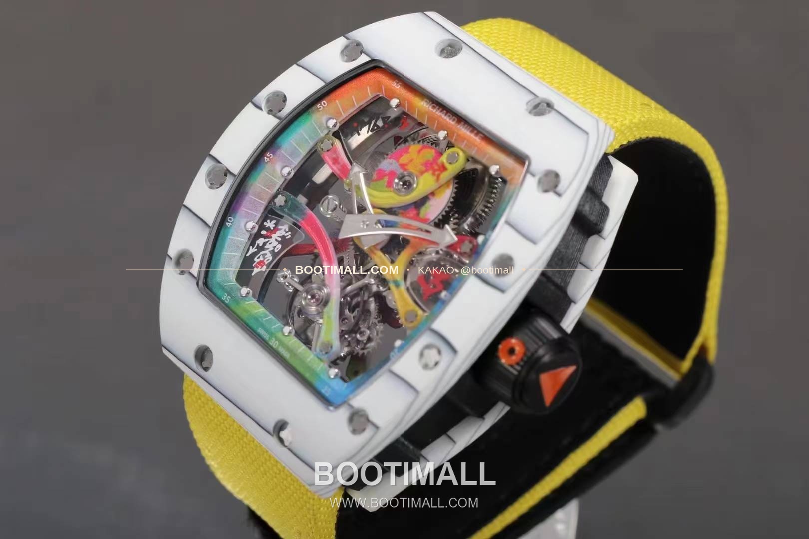 리차드밀 RM12-01 골드 카본 TPT 플로팅 투르비용 스켈레톤 수동 Richard Mille RM12-01 Gold Carbon TPT Floating Tourbillon Skeleton Manual 5