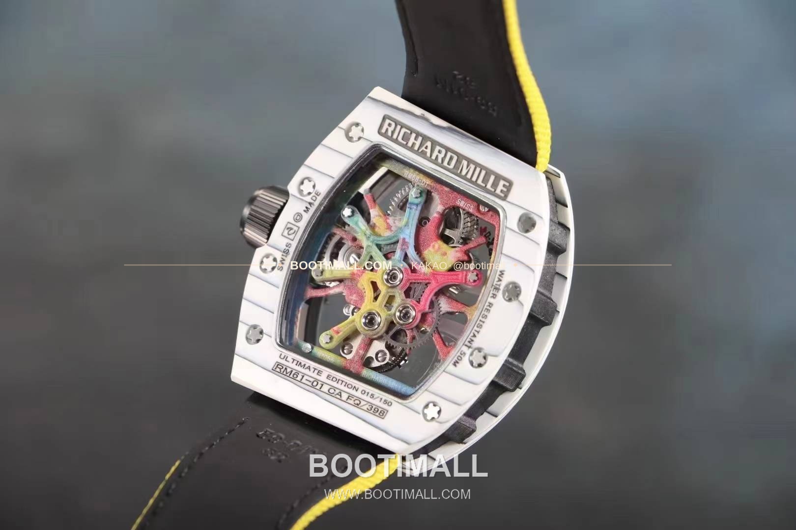 리차드밀 RM12-01 골드 카본 TPT 플로팅 투르비용 스켈레톤 수동 Richard Mille RM12-01 Gold Carbon TPT Floating Tourbillon Skeleton Manual 7