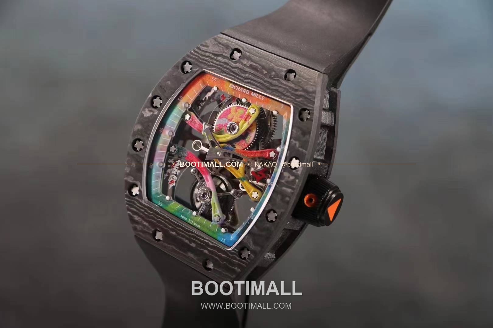 리차드밀 RM12-01 골드 카본 TPT 플로팅 투르비용 스켈레톤 수동 Richard Mille RM12-01 Gold Carbon TPT Floating Tourbillon Skeleton Manual 1