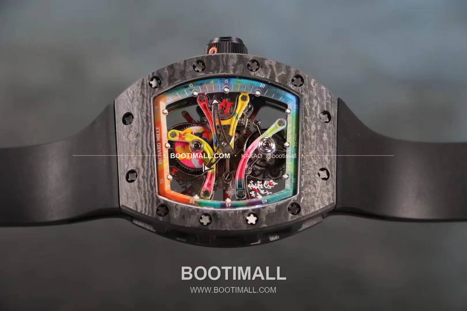 리차드밀 RM12-01 골드 카본 TPT 플로팅 투르비용 스켈레톤 수동 Richard Mille RM12-01 Gold Carbon TPT Floating Tourbillon Skeleton Manual 2