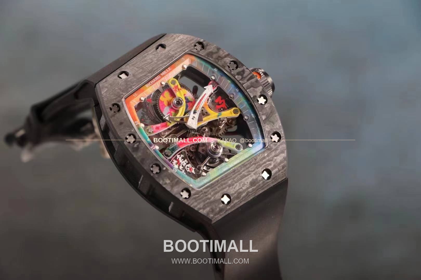 리차드밀 RM12-01 골드 카본 TPT 플로팅 투르비용 스켈레톤 수동 Richard Mille RM12-01 Gold Carbon TPT Floating Tourbillon Skeleton Manual 3