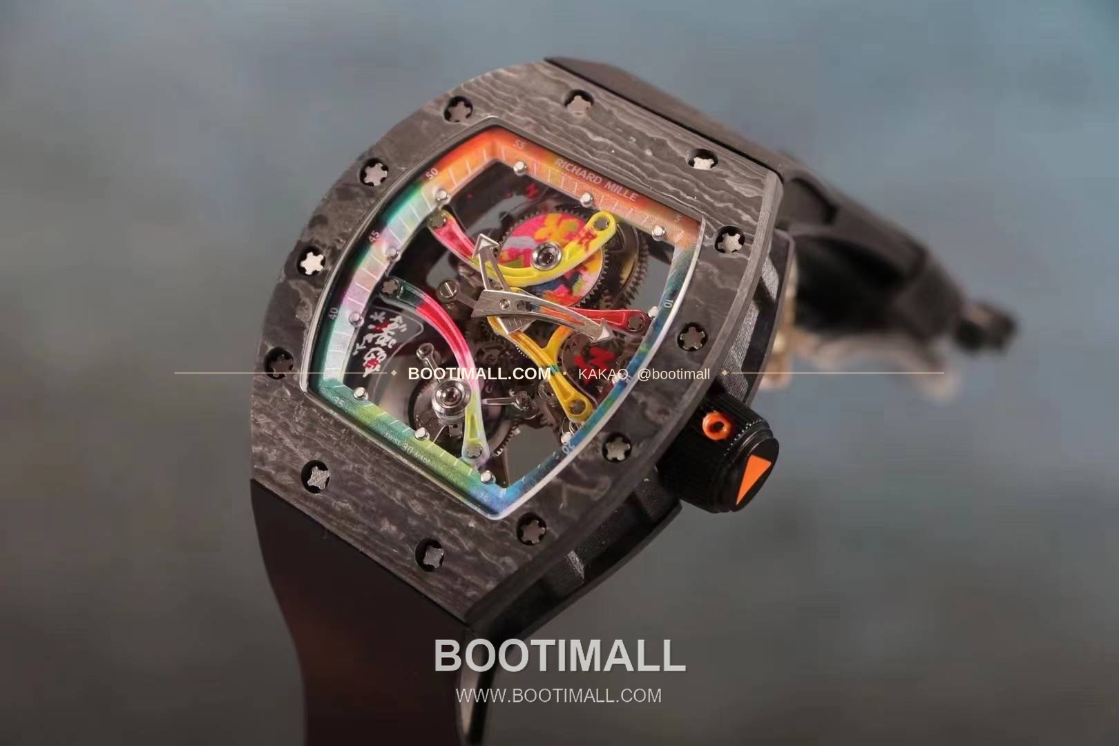 리차드밀 RM12-01 골드 카본 TPT 플로팅 투르비용 스켈레톤 수동 Richard Mille RM12-01 Gold Carbon TPT Floating Tourbillon Skeleton Manual 4