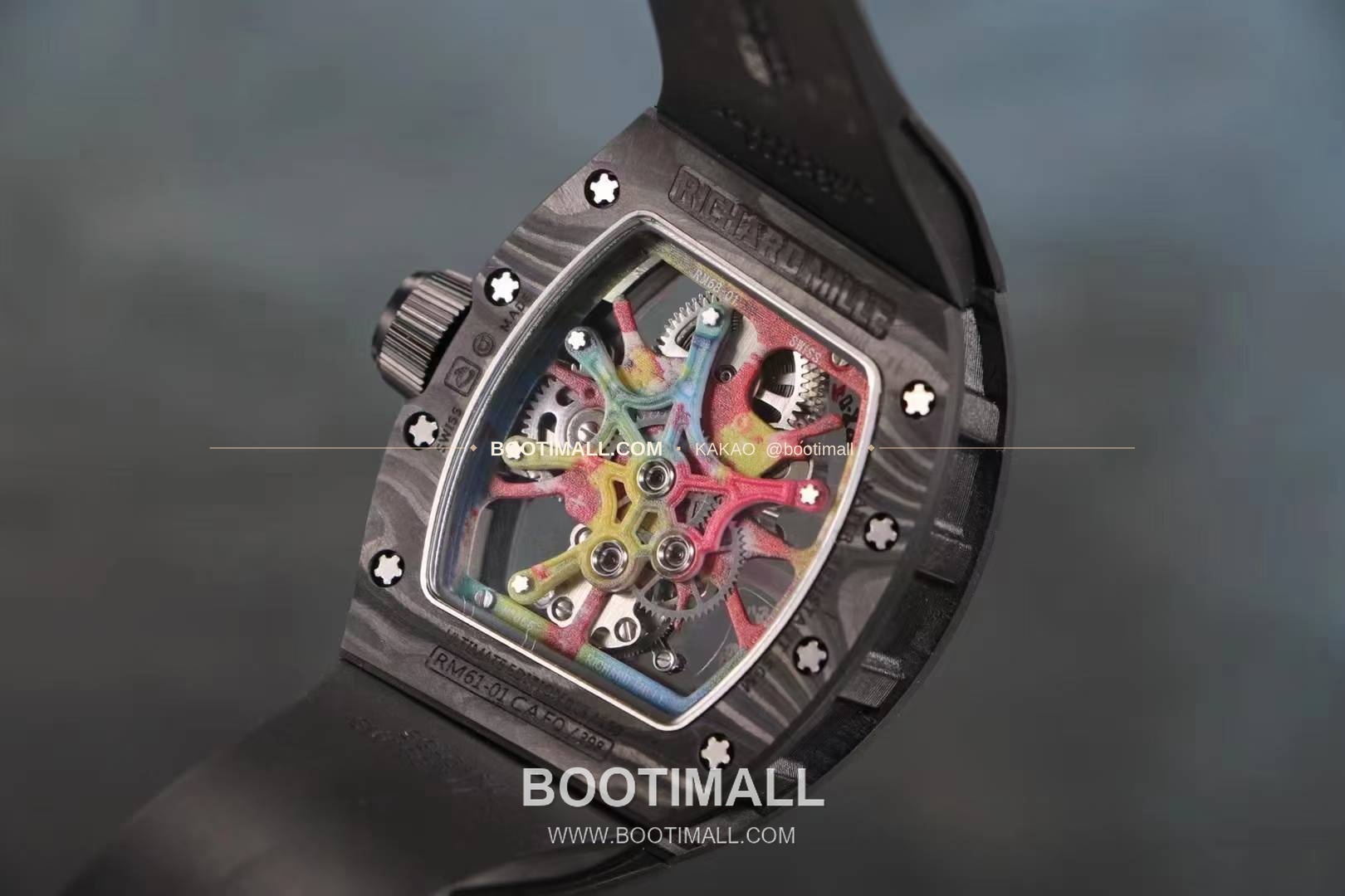 리차드밀 RM12-01 골드 카본 TPT 플로팅 투르비용 스켈레톤 수동 Richard Mille RM12-01 Gold Carbon TPT Floating Tourbillon Skeleton Manual 7