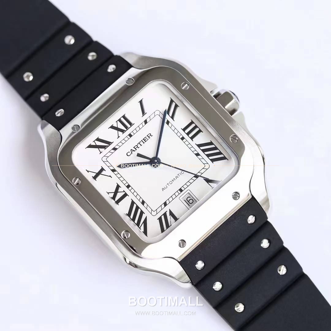 까르띠에 산토스 러버 스트랩 블랙다이얼 오토매틱 Cartier Santos Rubber Strap Black Dial Automatic 39.8mm 2