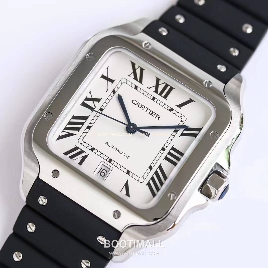 까르띠에 산토스 러버 스트랩 블랙다이얼 오토매틱 Cartier Santos Rubber Strap Black Dial Automatic 39.8mm 3