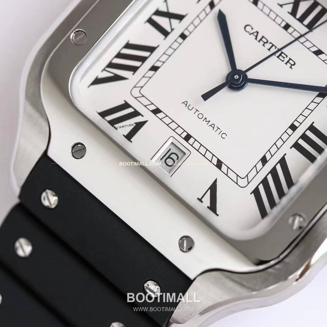 까르띠에 산토스 러버 스트랩 블랙다이얼 오토매틱 Cartier Santos Rubber Strap Black Dial Automatic 39.8mm 5