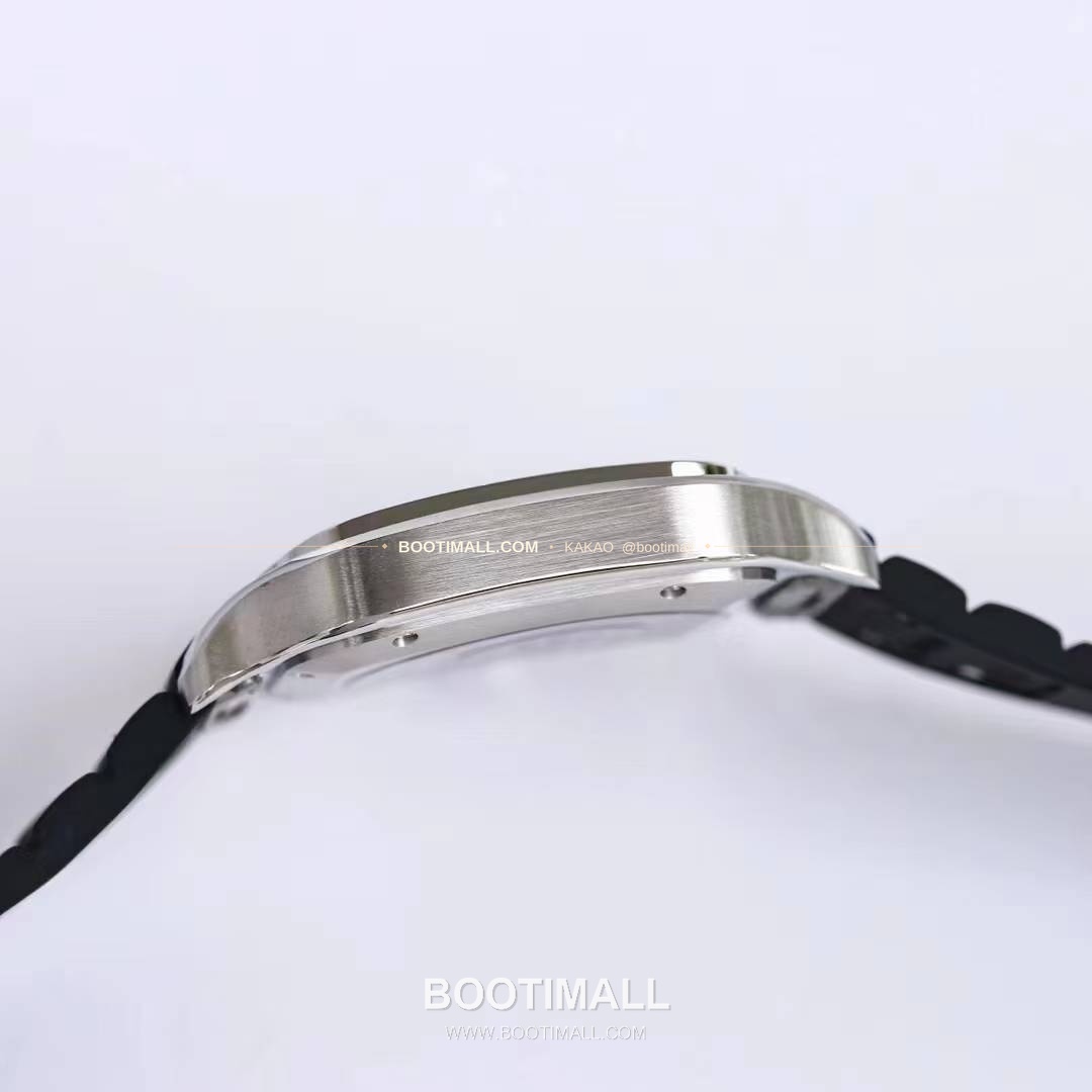 까르띠에 산토스 러버 스트랩 블랙다이얼 오토매틱 Cartier Santos Rubber Strap Black Dial Automatic 39.8mm 7