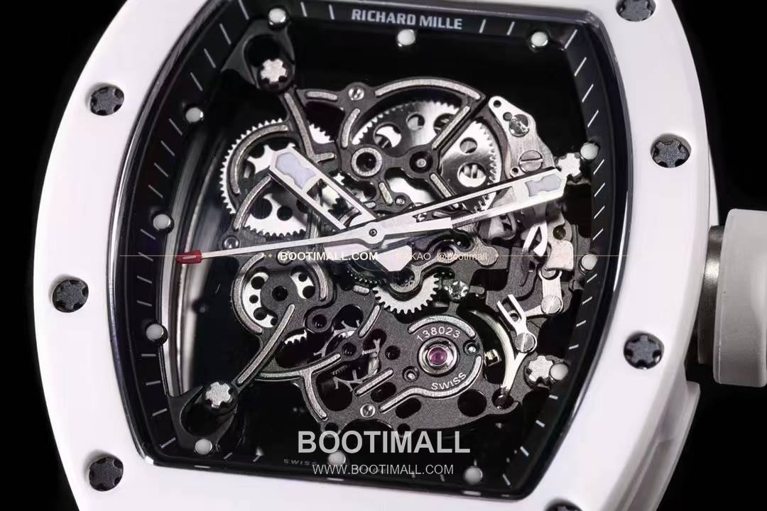리차드밀 RM055 화이트 세라믹 스켈레톤 오토매틱 Richard Mille RM055 White Ceramic Skeleton Automatic 49.9x42.7mm 5