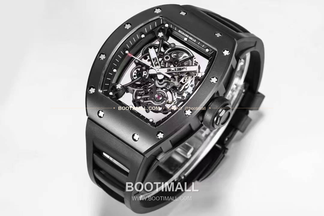 리차드밀 RM055 화이트 세라믹 스켈레톤 오토매틱 Richard Mille RM055 White Ceramic Skeleton Automatic 49.9x42.7mm 3