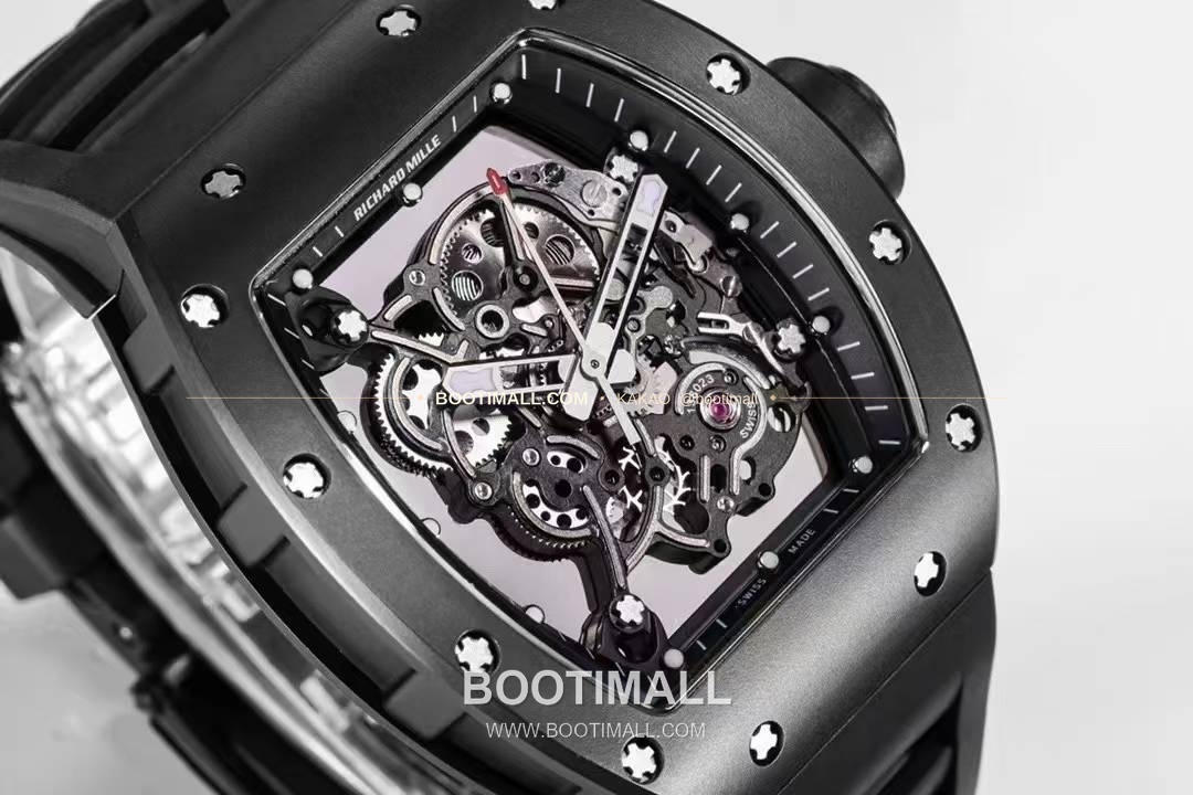 리차드밀 RM055 화이트 세라믹 스켈레톤 오토매틱 Richard Mille RM055 White Ceramic Skeleton Automatic 49.9x42.7mm 4