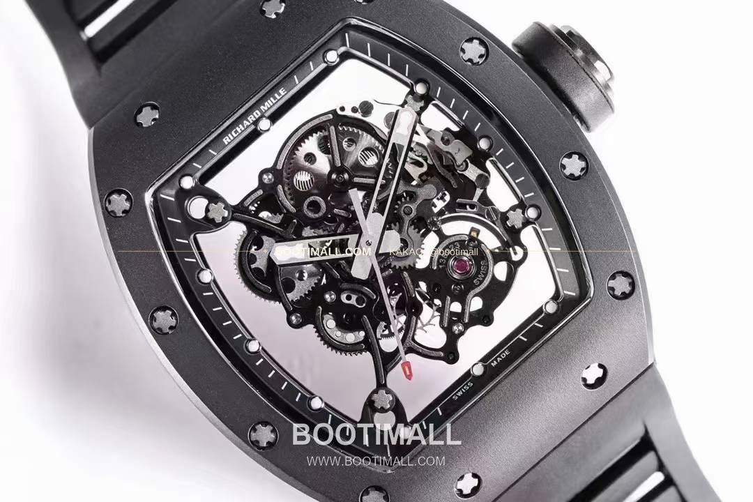리차드밀 RM055 화이트 세라믹 스켈레톤 오토매틱 Richard Mille RM055 White Ceramic Skeleton Automatic 49.9x42.7mm 5