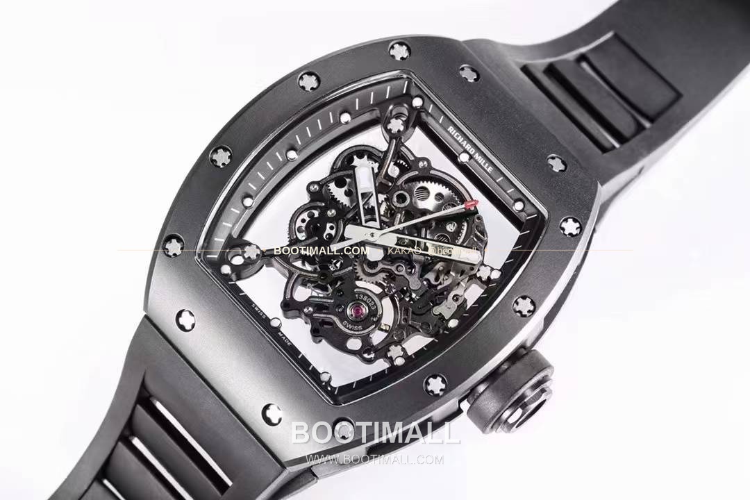 리차드밀 RM055 화이트 세라믹 스켈레톤 오토매틱 Richard Mille RM055 White Ceramic Skeleton Automatic 49.9x42.7mm 6