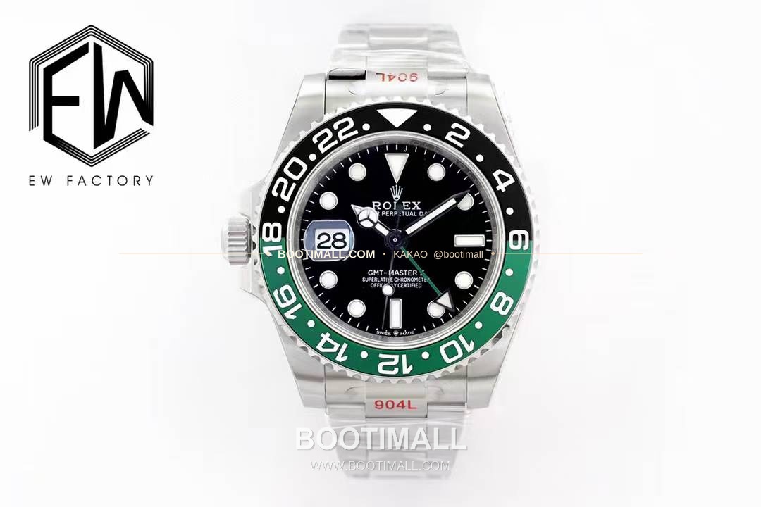 롤렉스 GMT 마스터 II 레프트핸드 스프라이트 그린 블랙 베젤 오토매틱 Rolex GMT-Master II Left Hand Sprite Green Black Bezel Automatic 40mm 1