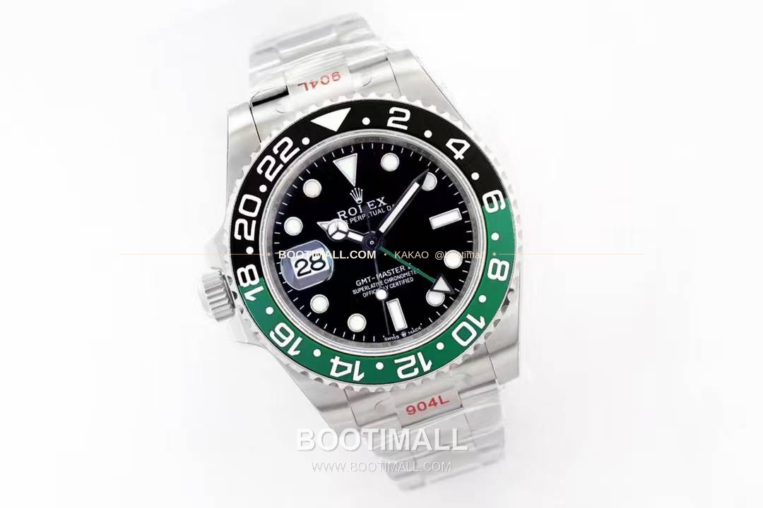 롤렉스 GMT 마스터 II 레프트핸드 스프라이트 그린 블랙 베젤 오토매틱 Rolex GMT-Master II Left Hand Sprite Green Black Bezel Automatic 40mm 3
