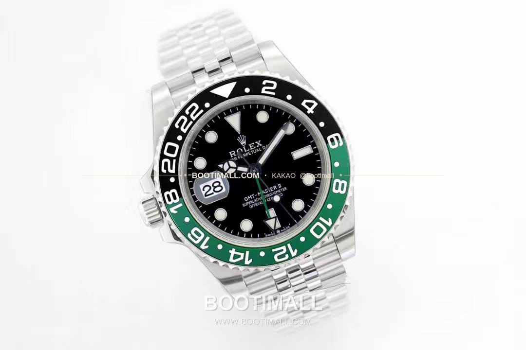 롤렉스 GMT 마스터 II 레프트핸드 스프라이트 그린 블랙 베젤 오토매틱 Rolex GMT-Master II Left Hand Sprite Green Black Bezel Automatic 40mm 2
