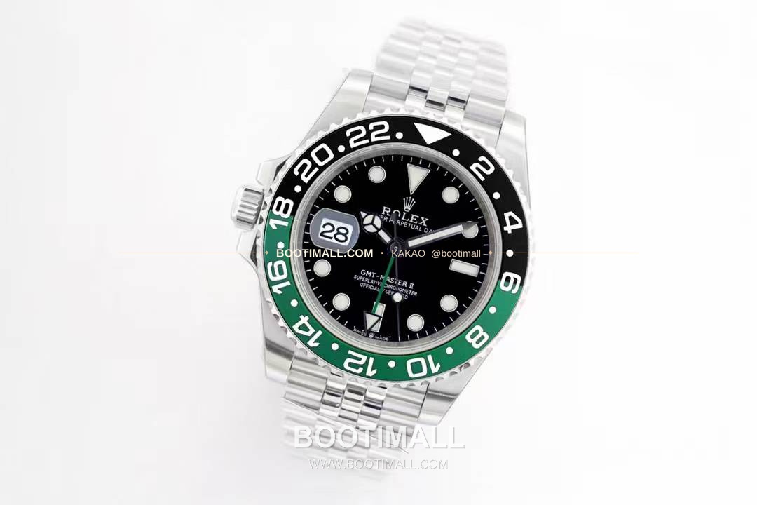 롤렉스 GMT 마스터 II 레프트핸드 스프라이트 그린 블랙 베젤 오토매틱 Rolex GMT-Master II Left Hand Sprite Green Black Bezel Automatic 40mm 3
